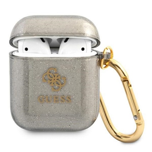 AirPods 1/2 Guess 4G TPU Glitter futrola (Crna) - GUA2UCG4GK