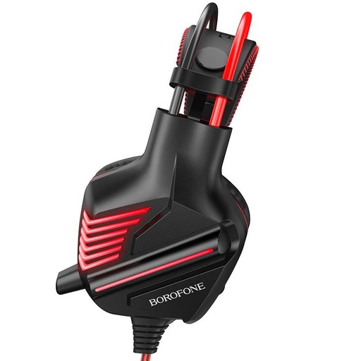 Borofone BO101 gamer slušalice,s mikrofonom, USB-A+USB-A+ 3.5mm s priključkom, led sa svjetlom, crvena