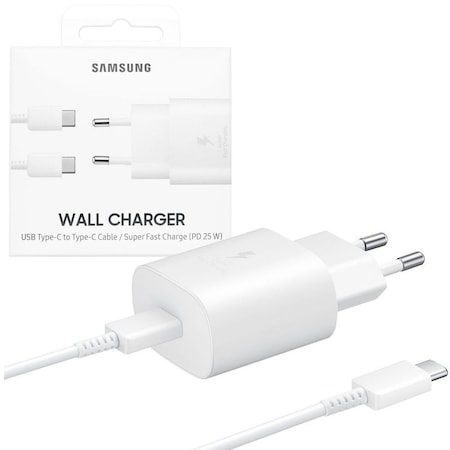 Samsung PD brzi punjač USB-C s kabelom 25W (Bijela) – ECO pakiranje