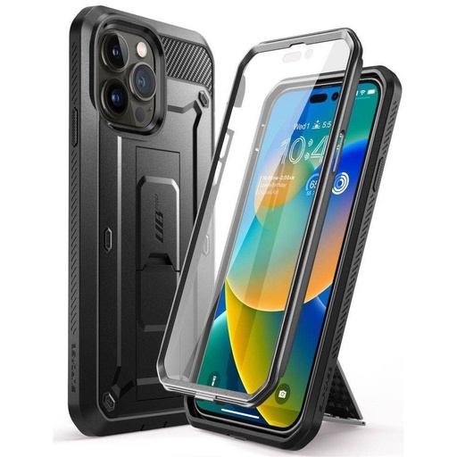 Apple iPhone 14 Pro Supcase Unicorn beetle izdržljiv zaštitna maskica s prednjom pločom (Crna)