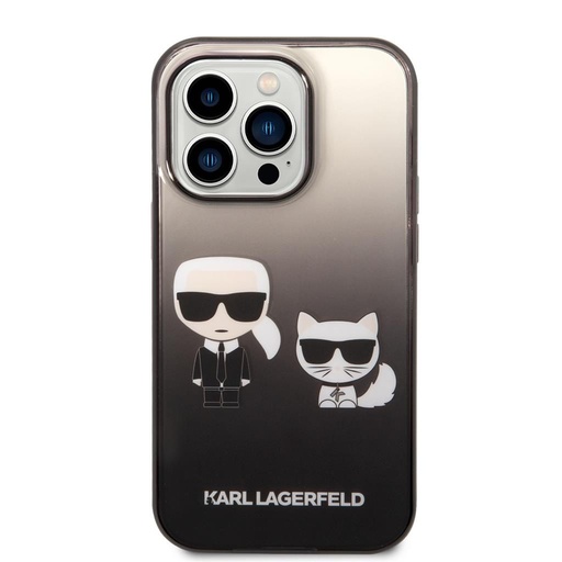 Apple iPhone 14 Pro Karl Lagerfeld Gradient Karl and Choupette futrola (Crna) – KLHCP14LTGKCK