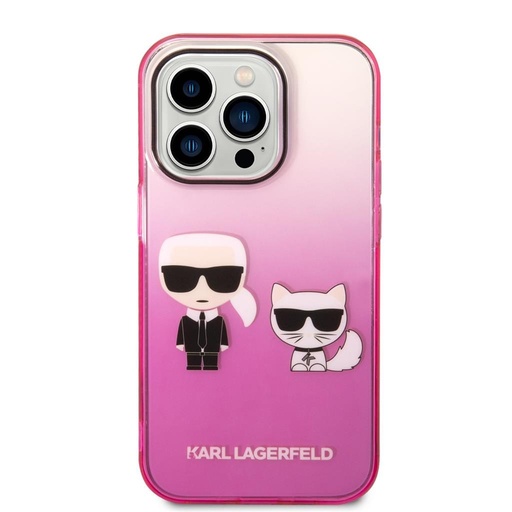 Apple iPhone 14 Pro Karl Lagerfeld Gradient Karl and Choupette futrola (Ružičasta) – KLHCP14LTGKCP