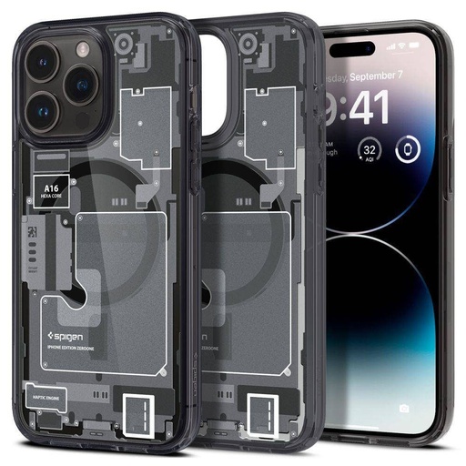 Apple iPhone 14 Pro Spigen Ultra hybrid mag magsafe zaštitna maskica (Siva)