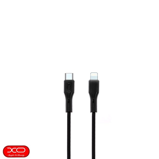 XO NBQ231A Rock Series USB-C–Lightning podatkovni kabel (Crna) – 27W