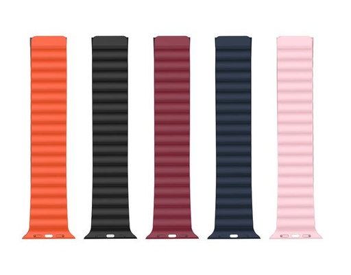 XO BT01B magnetski silikonski remen za sat Apple Watch 42/44/45 mm (Siva–Narančasta)