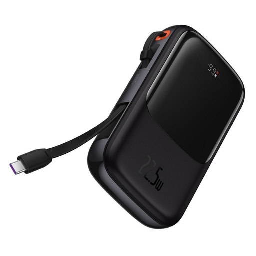 BASEUS QPow powerbank, 10000mAH kapaciteta,22,5W punjenje snage, Type-C s kabelom crna