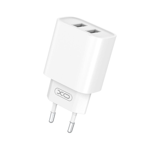 XO CE02C dvostruki USB punjač (Bijela) – USB-A priključci