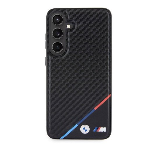 Samsung Galaxy S24+ BMW M PU Leather Carbon MagSafe futrola – Tricolor Line (Crna) - BMHMS24M23PUDTK