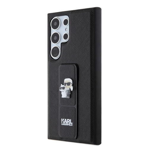 Samsung Galaxy S24 Ultra Karl Lagerfeld Saffiano Grip Stand Metal Logo futrola (Crna) – KLHCS24LGSAKCPK