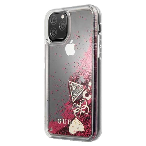 Apple iPhone 11 Pro Guess Glitter Hearts futrola (Malina) - GUHCN58GLHFLRA