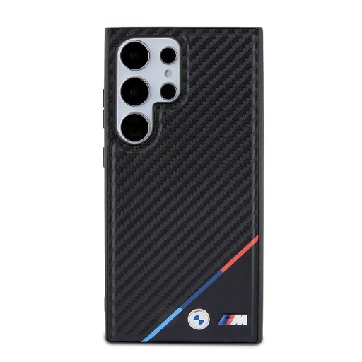 Samsung Galaxy S24 Ultra BMW M PU Leather Carbon MagSafe futrola – Tricolor Line (Crna) - BMHMS24L23PUDTK