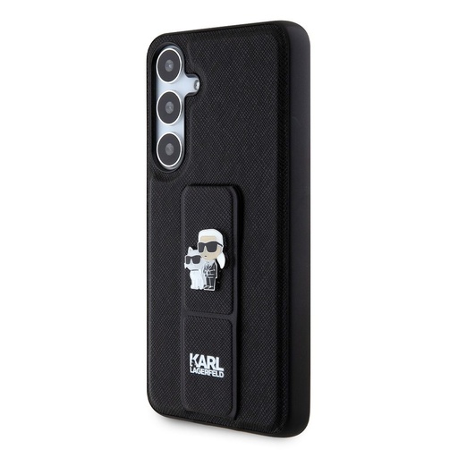 Samsung Galaxy S24+ Karl Lagerfeld Saffiano Grip Stand Metal Logo futrola (Crna) – KLHCS24MGSAKCPK