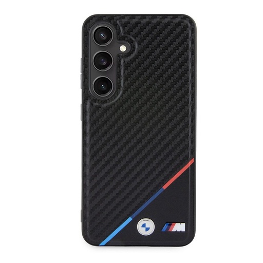 Samsung Galaxy S24 BMW M PU Leather Carbon MagSafe futrola – Tricolor Line (Crna) - BMHMS24S23PUDTK
